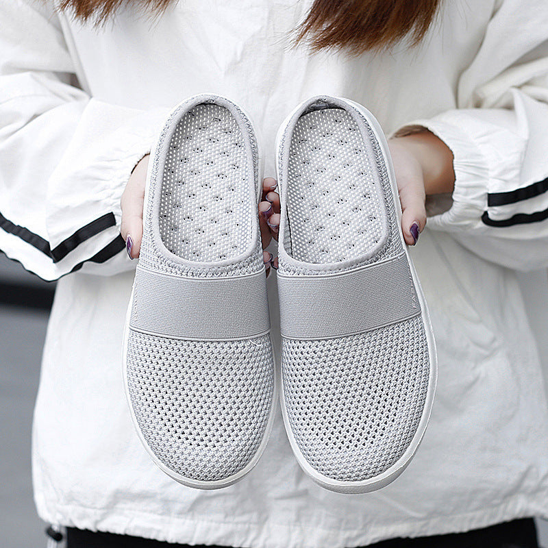 Women's grey summer slippers