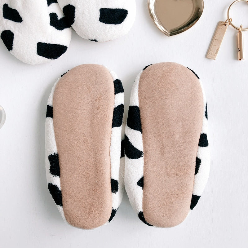 Cow on sale print slippers