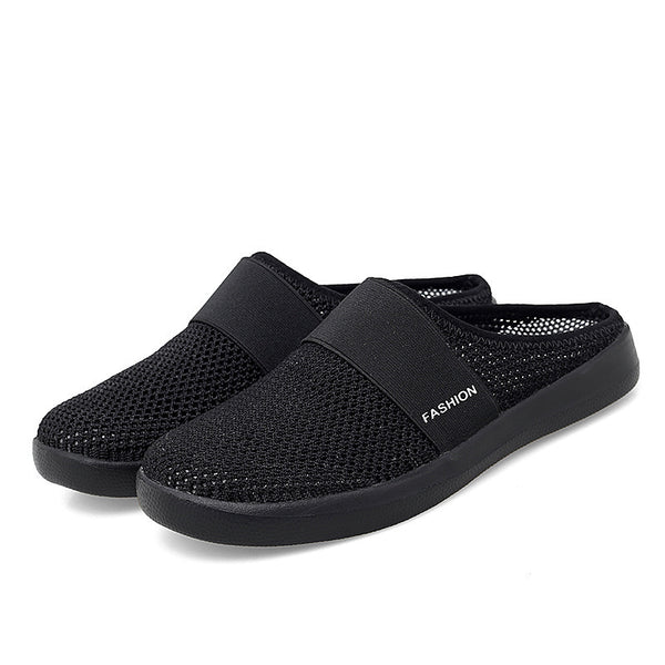 Women's black summer slippers