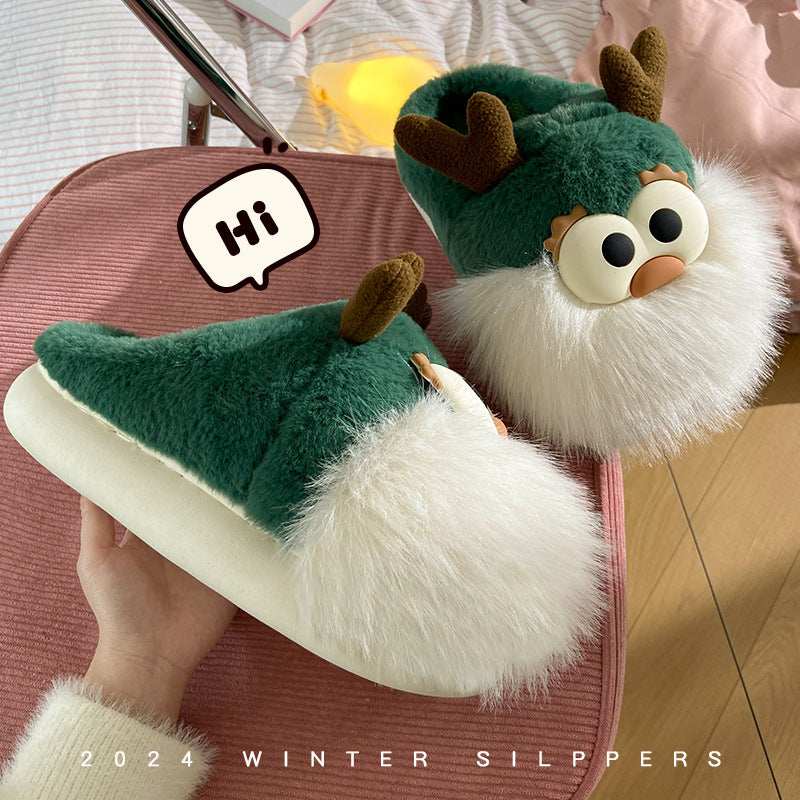 Cotton Reindeer Slippers
