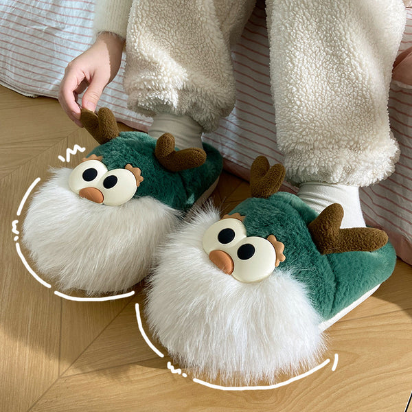 Cotton Reindeer Slippers