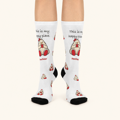 Content Socks pair on a warm tan studio background