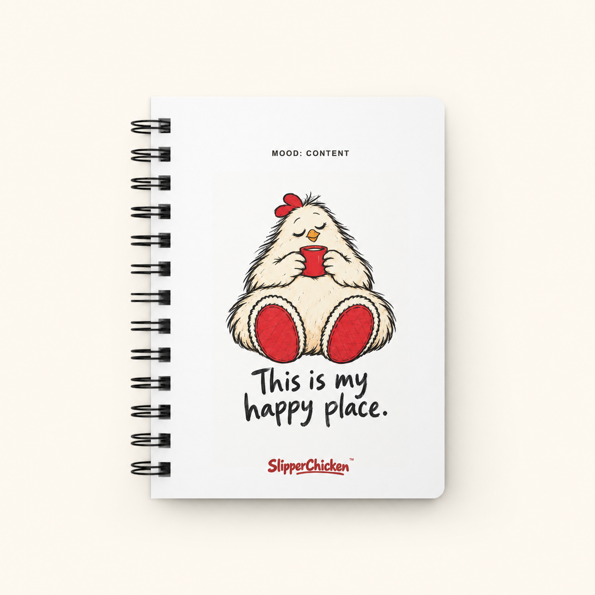 Content Journal front on a tan background; supplier-proportion mockup.