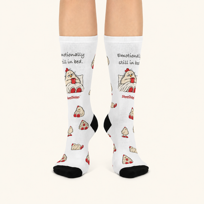 Sleepy Socks pair on a warm tan studio background